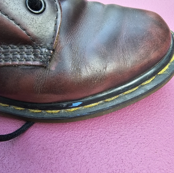 Vintage Made in England Oxblood Dr. Martens Burgundy Black US 6 UK4 - Picture 4 of 7